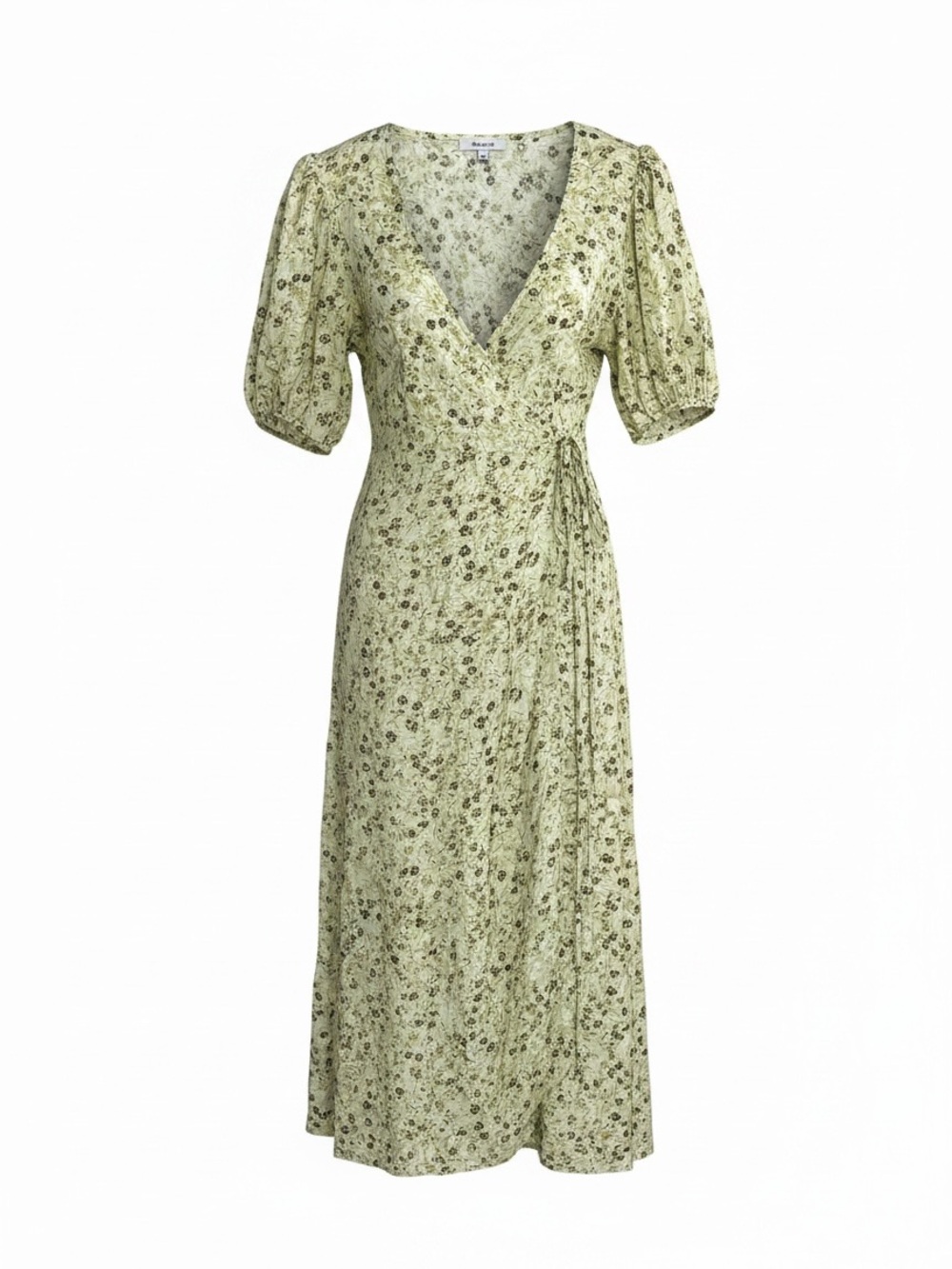 Women’s Madewell Light Green Floral Wrap Midi Dress